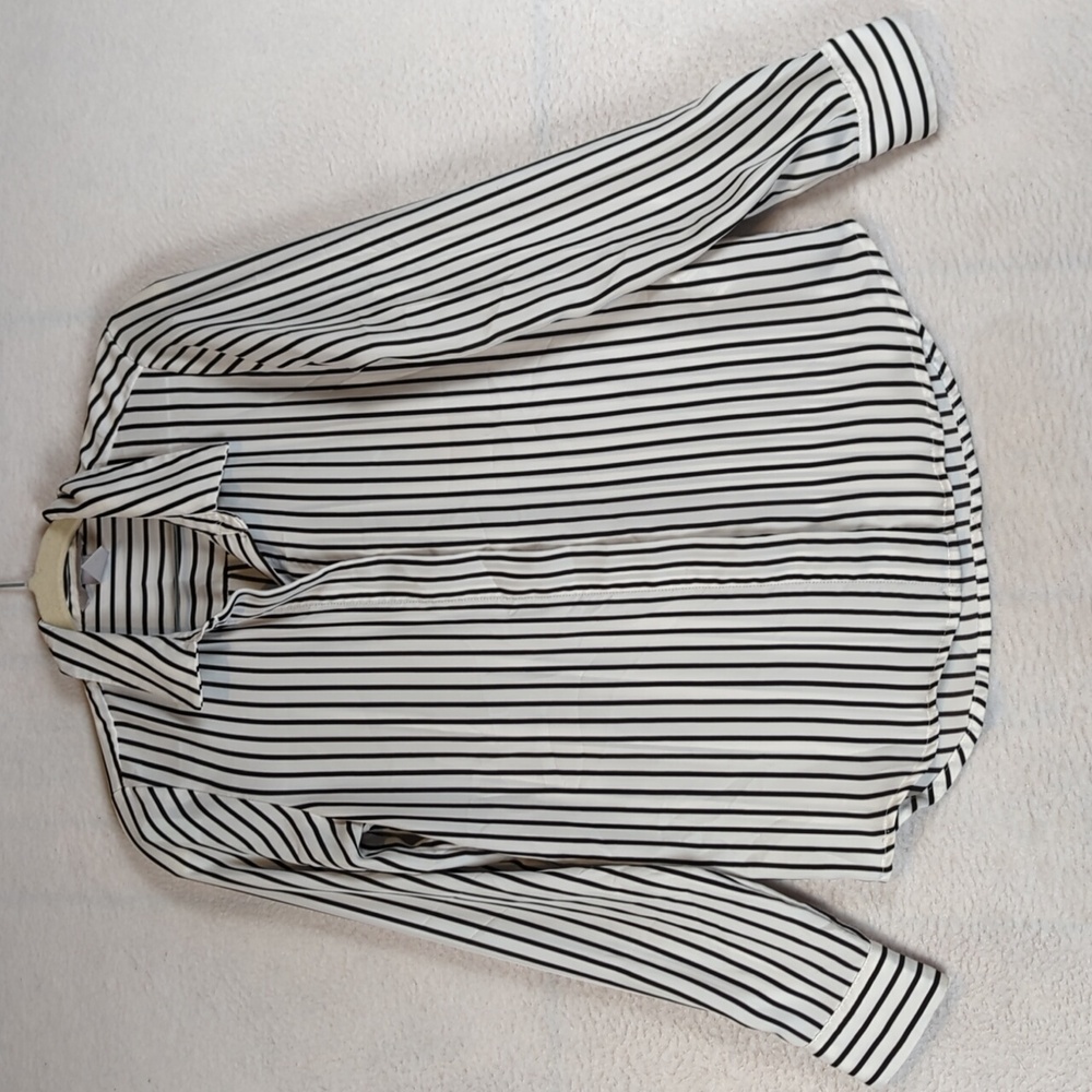 H&M Women's Striped Chiffon Professional Office Button Down Shirt‎ Size 2